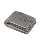 Plaid uni 130 x 160 cm Douillet gris clair