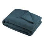 Plaid ou Edredon en gaze de coton 180 x 220 cm Colors p�trole