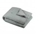 Plaid ou Edredon en gaze de coton 125 x 150 cm Pop color sauge