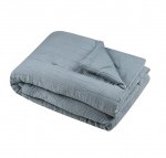 Plaid ou Edredon en gaze de coton 180 x 220 cm Pop color bleu