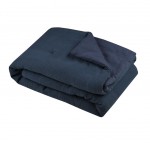 Plaid ou Edredon en gaze de coton 180 x 220 cm Pop color bleu marine