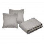 Couvre lit + taies 260 x 240 cm Chlo taupe