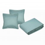 Couvre lit + taies 260 x 240 cm Chlo vert sauge