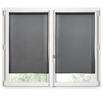 Paire de Rideaux Voile brise bise 60 x 160 cm noir