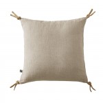 Coussin pompons lin lave 45 x45 cm Soline naturel