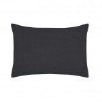 1 Taie d'oreiller percale de coton uni 50 x 70 cm Elysee anthracite