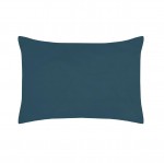 1 Taie d'oreiller percale de coton uni 50 x 70 cm Elysee petrole
