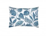Taie d'oreiller percale de coton motif feuillage 50x70cm