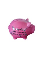 Tirelire cochon Cagnotte pour mes petits plans beaut� 10 x 12 cm rose