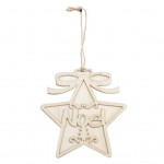 Sujet en Bois  Dcorer toile de Nol 12 cm