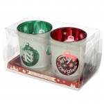 Lot de 2 Porte-Bougies Photophores en Verre - Boules de Nol