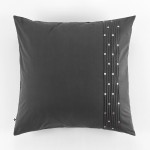 Taie d'oreiller Agathe poivre anthracite 63x63cm