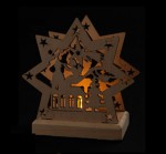 Etoile eglise de noel en bois a led