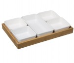 Plateau service aperitifs 6 pieces bois