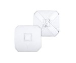 Coussin galette de chaise 4 rabats 40x40cm blanc chinee