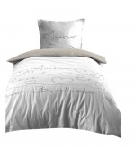 Housse de couette + taies 140x200cm Mot d'amour