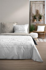 Housse de couette + taies Collection Mots d'amour
