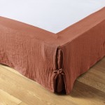 Cache sommier gaze de coton Gaia 180x200cm Terracotta