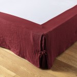 Cache sommier gaze de coton Gaia 180x200cm Lie de vin