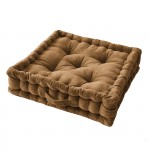 Coussin de sol 50 x 50 x 10 cm velours Cesar camel