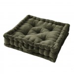 Coussin de sol 50 x 50 x 10 cm velours Cesar vert