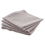 4 Serviettes de table gris souris