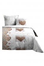 Housse de couette + 2 taies 240 x 260 cm Charming Coeur