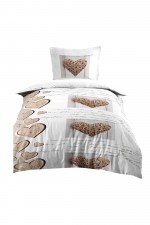 Housse de couette + 1 taie 140 x 200 cm Charming Coeur