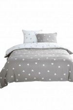Housse couette + taies Charme en gaze de coton 240 x 260 cm