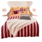 Housse couette + taie 220 x 240 cm Rayure Cherry