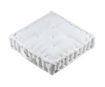 Coussin de sol en gaze de coton Pop color 45x45cm ecru