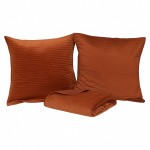 Couverture Couvre lit 260 x 240 cm avec taies Lilou Terracotta