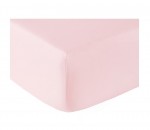 Drap housse coton 57 fils rose clair 160 x 200 cm