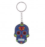 JOUR DES MORTS MEXICAINS Porte-cls crane bleu