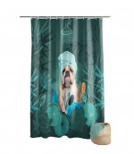 Rideau de douche avec crochets Doggy zen