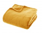 Plaid flanelle 180 x 230 cm Doudou jaune