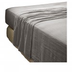 Drap plat double gaze de coton Gaia 240 x 300 cm Anthracite