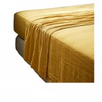 Drap plat double gaze de coton Gaia 240 x 300 cm jaune