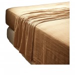 Drap plat double gaze de coton Gaia 240 x 300 cm Camel