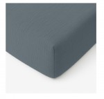 Drap-housse 160 x 200 cm Gaze de coton lav Bleu fonce