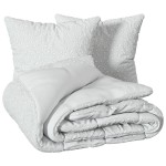 Housse couette + 2 taies 240 x 220 cm Jacquard rosace