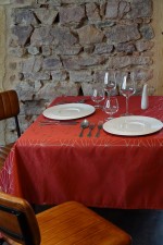 Nappe 145x240cm Facette rouge