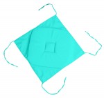 Coussin galette de chaise 4 rabats celadon 40x40cm