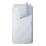 Housse de couette + taie Gaze de coton enfant uni blanc