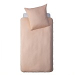 Housse de couette + taie Gaze de coton enfant uni rose
