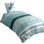 Housse de couette + 1 taie 140 x 200 cm Jolie Girafe bleu canard