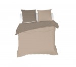 Housse couette + 2 taies gaze de coton 220 x 240 cm sable