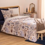 Housse couette + 2 taies Bleu Mediterraneen