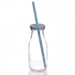 Verre Bouteille de lait style rtro bleu