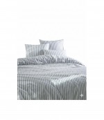 Housse couette + taies Rayure 220 x 240 cm bleu